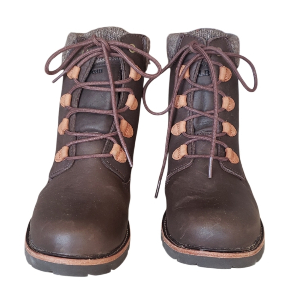 LL BEAN East Point Leather Chelsea Ankle Boots Waterproof TEK2.5 Brown Size 9. - Picture 2 of 14
